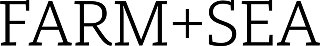Text 'FARM + SEA' in a bold, black font on a white background