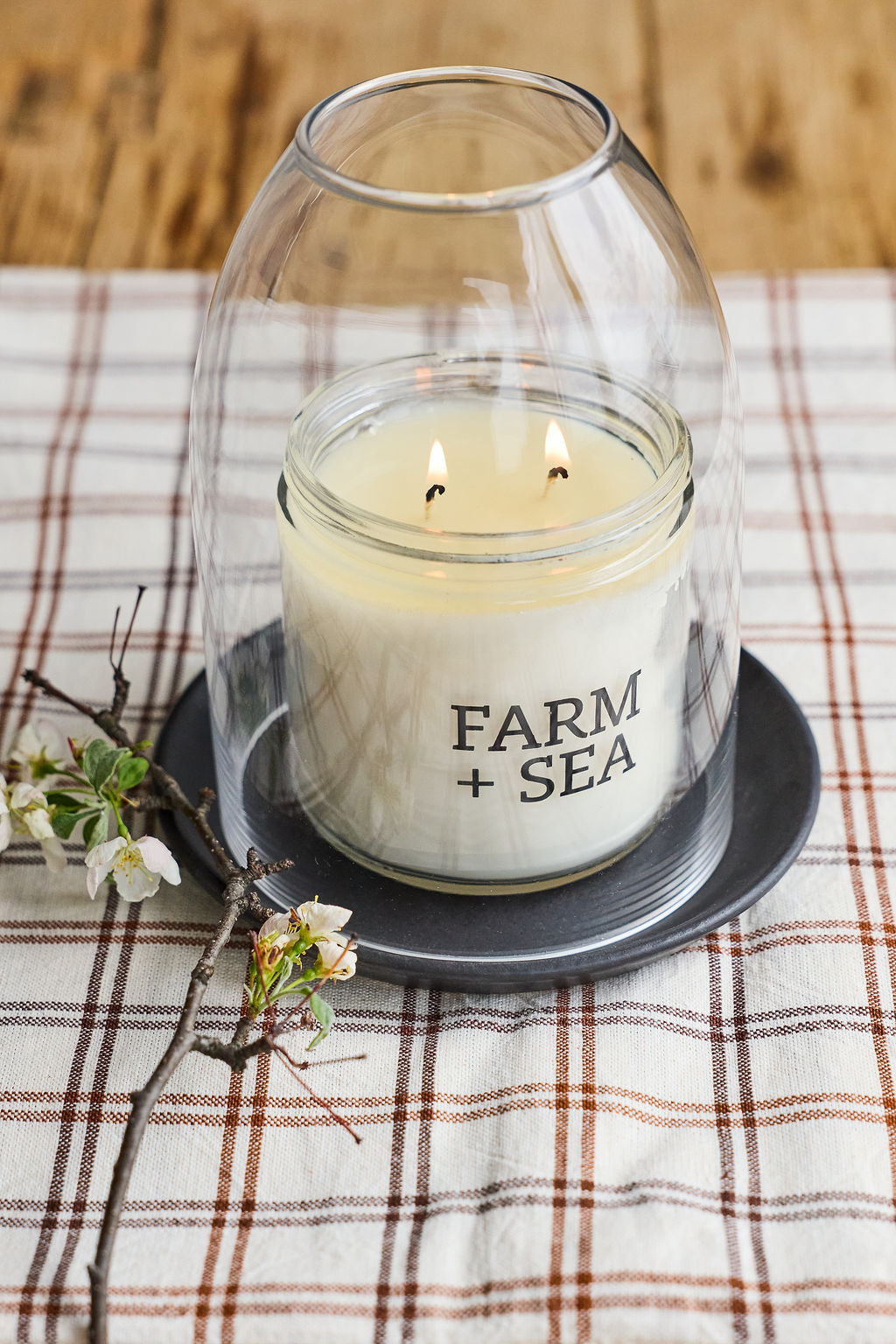 Hurricane Bell Sets - Glass Hurricane Bell + Matte Black Dish